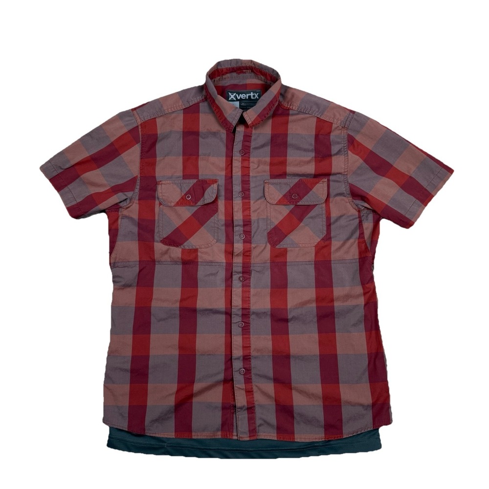 Vertx Guardian Tactical Shirt Men's Large Red Plaid Snap Buttons Weaponguard